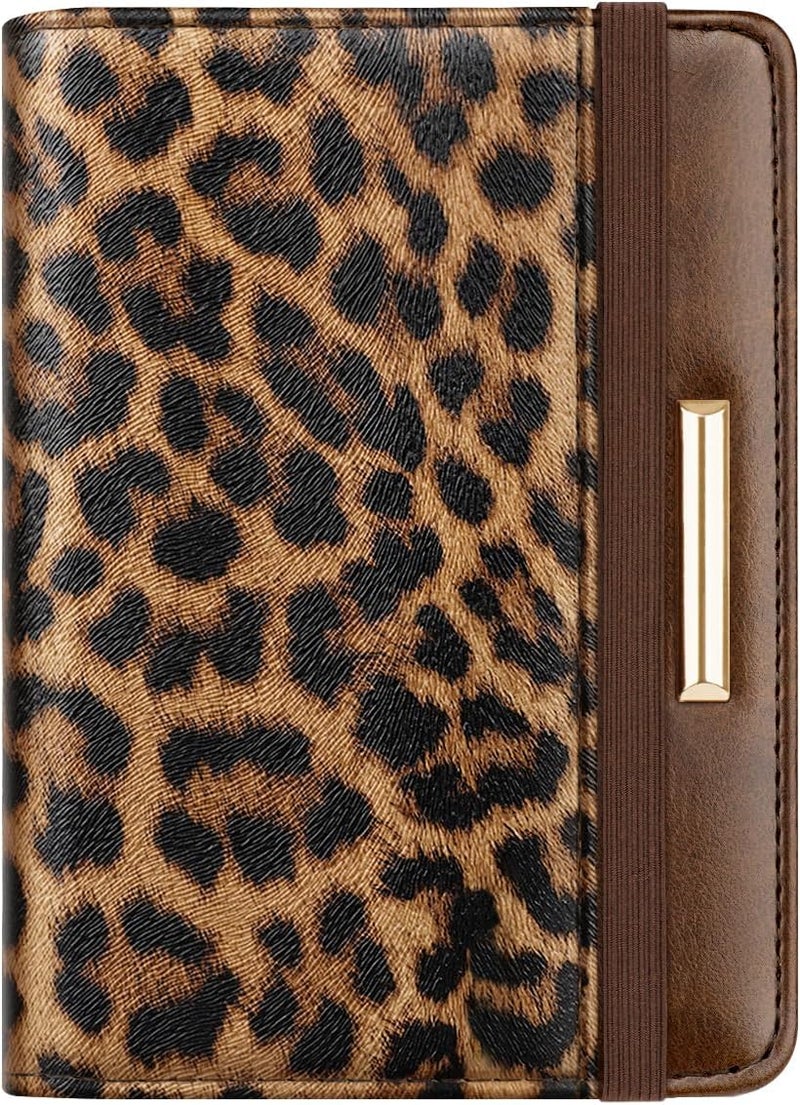Coco Rossi Passport Holder Cover Travel RFID Blocking Passport Cover Rose Gold Cute Flowers Passport Wallet with Elastic Band for Women - Image 1